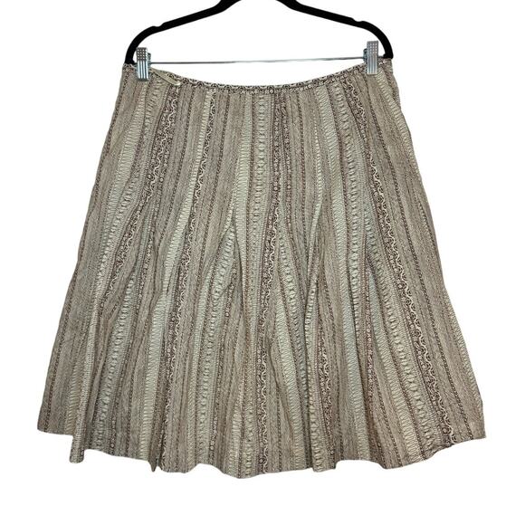 Jones Wear Dresses & Skirts - Jones Wear Women's Size 14 A-Line Pleated Circle Skirt Cotton Side Zip Up Brown